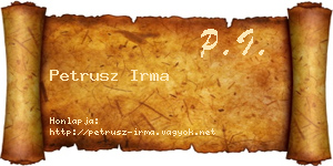 Petrusz Irma névjegykártya