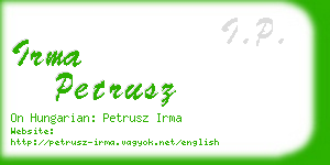 irma petrusz business card